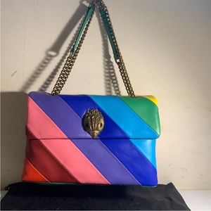 KURT GEIGER LONDON KENSINGTON XXL RAINBOW LEATHER SHOULDER BAG